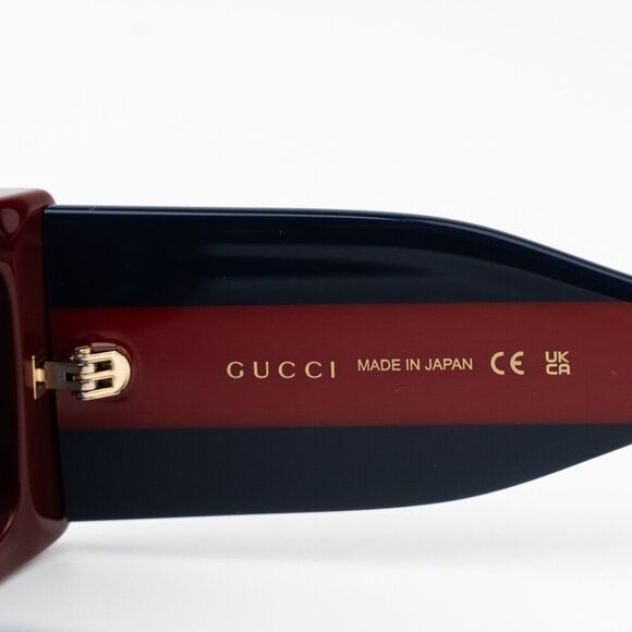 Gucci Women Sunglasses Burgundy Blue Rectangular GG1860S 003 BRAND NEW main image 8